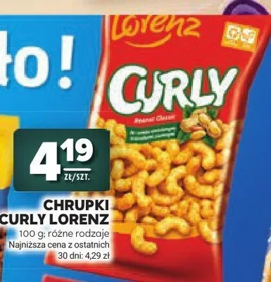Chrupki Curly Lorenz promocja w Stokrotka