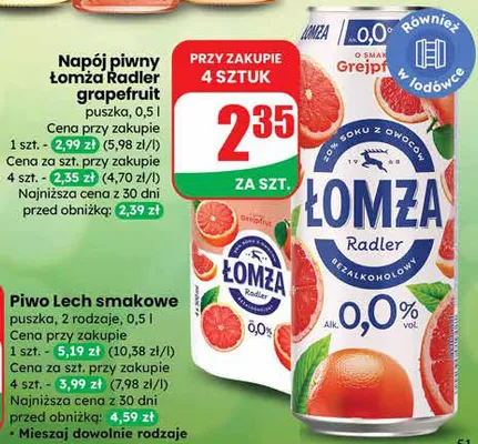 Piwo Lech smakowe puszka promocja w Dino