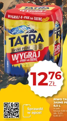 Piwo Tatra Jasne Pełne 4-pak promocja w Duży Ben