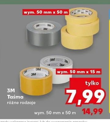 Taśma 3 m 50 mm x 15 m promocja w Kaufland