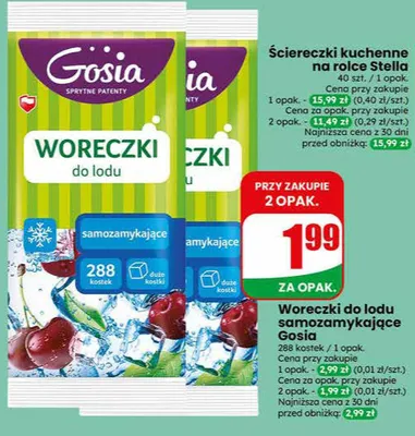 Woreczki do lodu samozamykające Gosia promocja w Dino