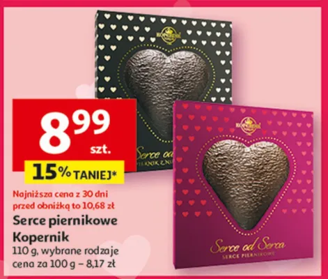 Serce piernikowe Kopernik 110g wybrane rodzaje promocja w Auchan