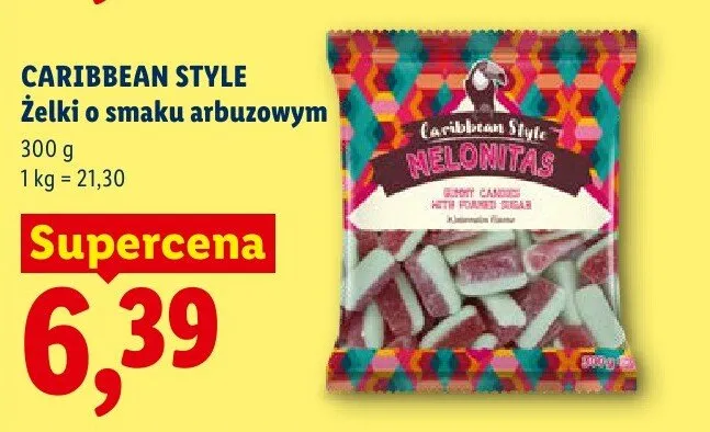 Żelki o smaku arbuzowym Caribbean Style promocja w Lidl
