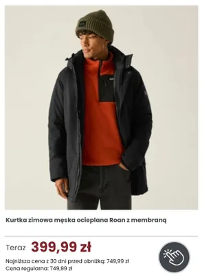 Kurtka zimowa męska ocieplana Roan z membraną Regatta promocja w Regatta