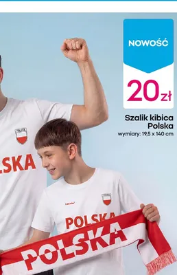 Szalik kibica Polska 19,5x140cm promocja w Pepco