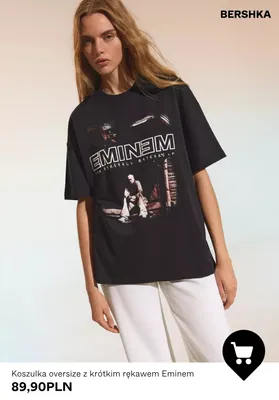 Koszulka oversize z krótkim rękawem Eminem Bershka promocja w Bershka