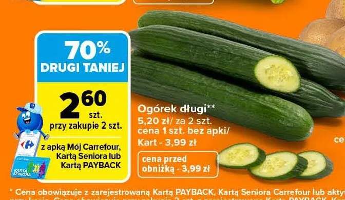 Ogórek długi promocja w Carrefour