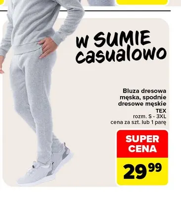 Spodnie dresowe męskie TEX promocja w Carrefour