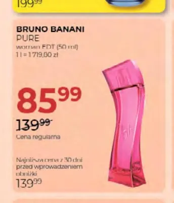 Woda toaletowa damska Bruno Banani Pure promocja w Drogerie Jawa