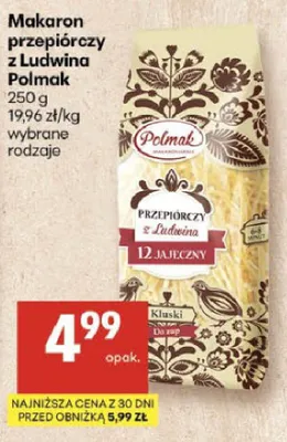 Makaron przepiórczy z Ludwina Polmak, wybrane rodzaje promocja w Delikatesy Centrum