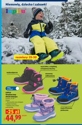 Ocieplane buty zimowe dziecięce Lupilu promocja w Lidl
