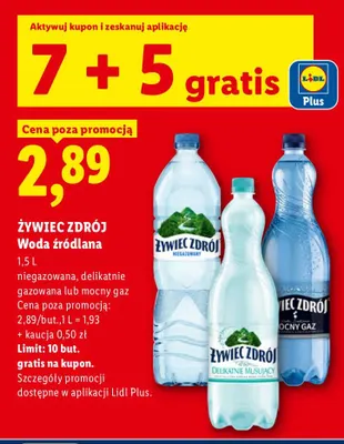 Woda źródlana gazowana Żywiec Zdrój mocny gaz promocja w Lidl