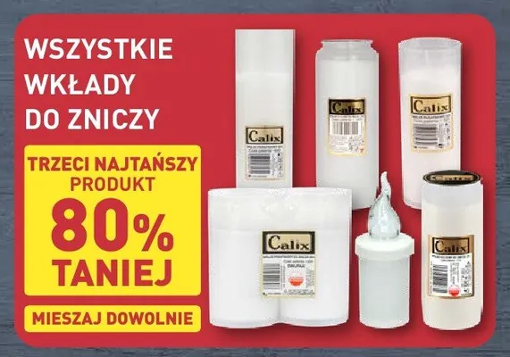 Wkłady do zniczy Calix promocja w Aldi