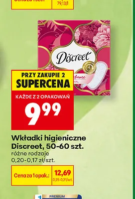 Wkładki higieniczne Discreet promocja w Biedronka