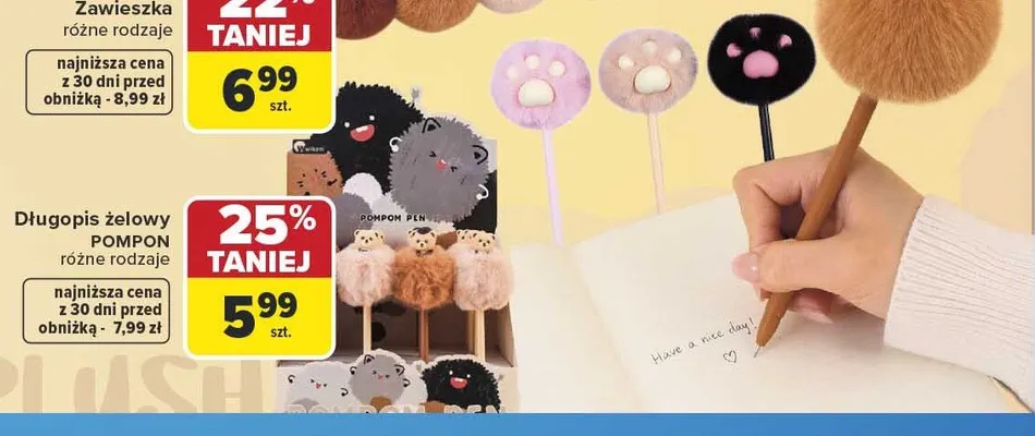 Długopis żelowy Pompon Wikam Plush promocja w Carrefour