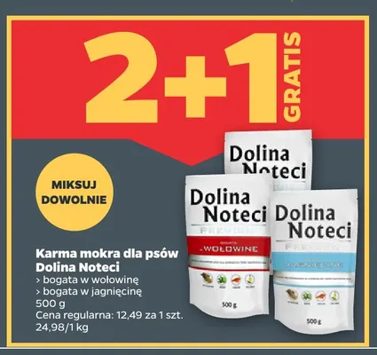 Karma mokra dla psów bogata w wołowinę Dolina Noteci promocja w Netto
