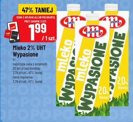 Mleko 2% UHT Wypasione Mlekovita promocja w POLOmarket