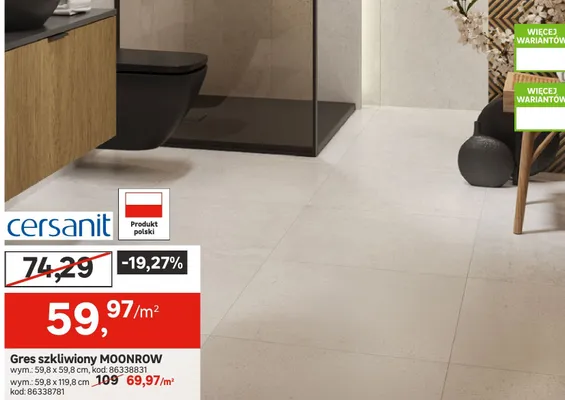 Gres szkliwiony MOONROW promocja w Leroy Merlin
