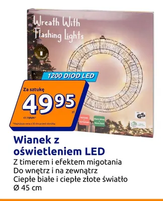 Wianek z oświetleniem LED promocja w Action