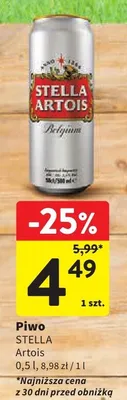 Piwo Stella Artois promocja w Intermarche