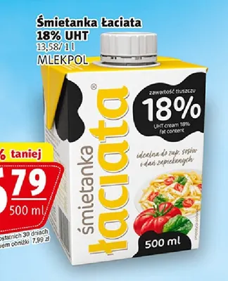 Śmietanka UHT Łaciata Mlekpol 18% promocja w Prim Market