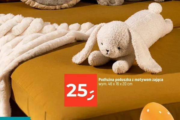Podłużna poduszka z motywem zająca promocja w Dealz