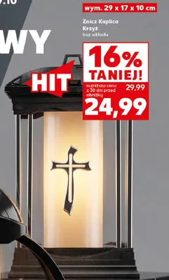 Znicz Kaplica Krzyż bez wkładu 29x17x10 cm promocja w Kaufland
