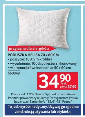 Poduszka Helisa 70x80 cm promocja w Selgros