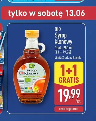 Syrop klonowy Bio promocja w Aldi