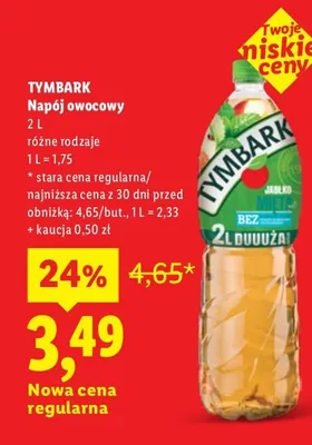 Napój owocowy Tymbark promocja w Lidl