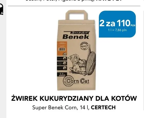 Żwirek kukurydziany dla kotów Super Benek Corn promocja w Aquael zoo