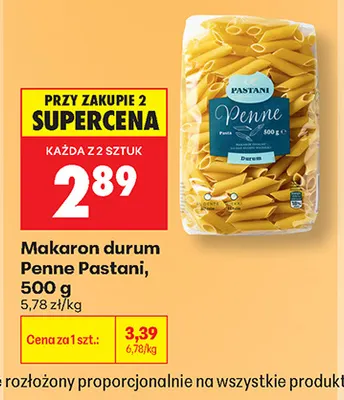 Makaron durum Penne Pastani promocja w Biedronka