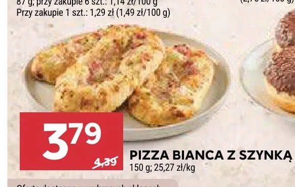 Pizza bianca z szynką promocja w Stokrotka