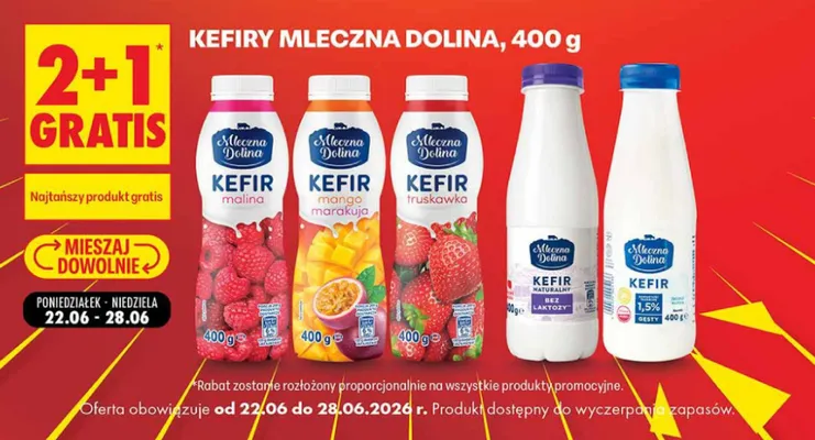 Kefir Mleczna Dolina mango marakuja promocja w Biedronka