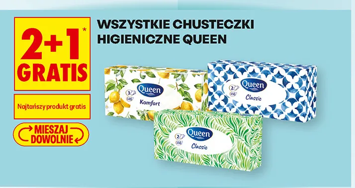 Chusteczki higieniczne Queen Komfort promocja w Biedronka