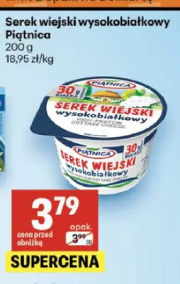 Serek wiejski wysokobiałkowy Piątnica promocja w Delikatesy Centrum