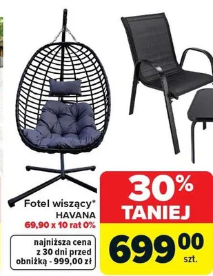 Fotel wiszący Havana promocja w Carrefour
