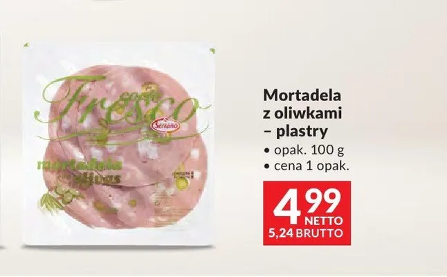 Mortadela z oliwkami plastry Serrano promocja w Makro