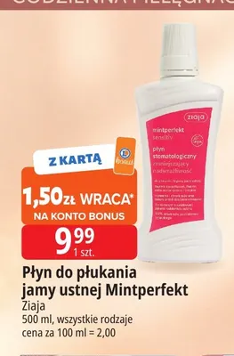 Płyn do płukania jamy ustnej Mintperfekt Ziaja promocja w Leclerc
