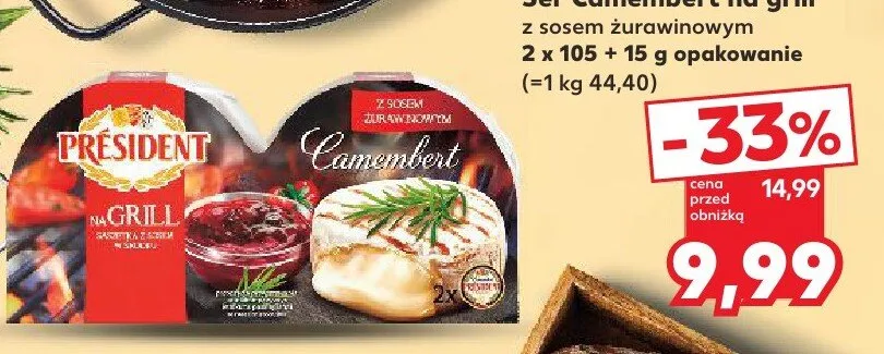 Ser Camembert na grill z sosem żurawinowym Président promocja w Kaufland