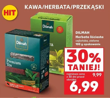 Herbata liściasta zielona Dilmah Green Tea promocja w Kaufland
