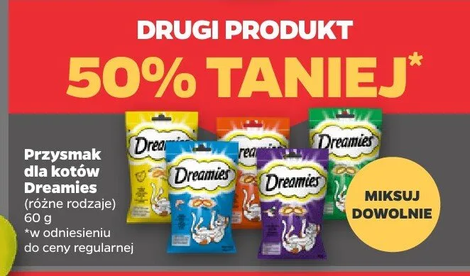 Przysmak dla kotów Dreamies różne rodzaje promocja w Netto