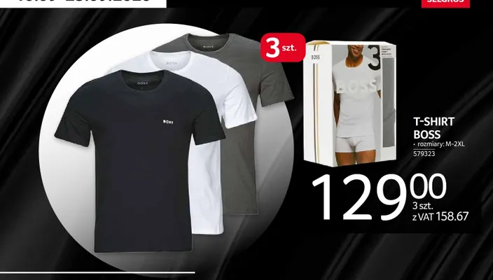 T-shirt Boss 3-pak promocja w Selgros