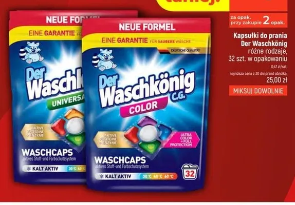 Kapsułki do prania Der Waschkönig Color promocja w Dealz