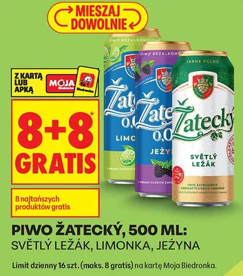 Piwo bezalkoholowe Žatecký Jeżyna promocja w Biedronka