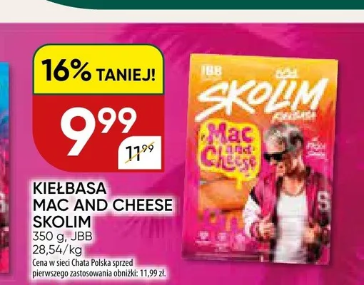 Kiełbasa Mac and Cheese Skolim JBB promocja w Chata Polska