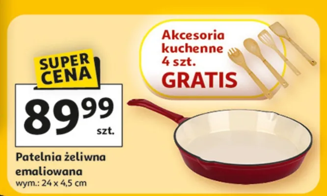 Patelnia żeliwna emaliowana promocja w Auchan