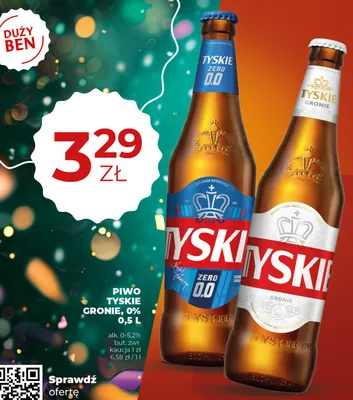 Piwo Tyskie Zero 0.0% promocja w Duży Ben