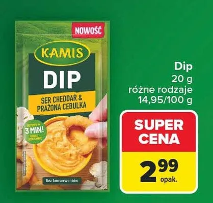 Dip Ser Cheddar & Prażona Cebulka Kamis promocja w Carrefour