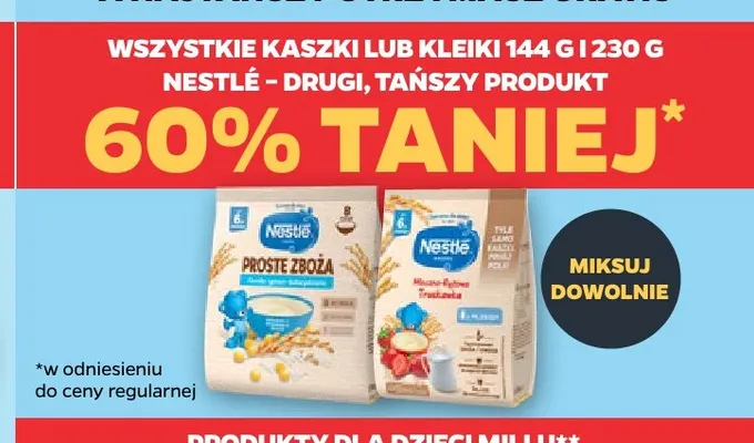 Kaszki lub kleiki 144 g i 230 g Nestlé promocja w Netto